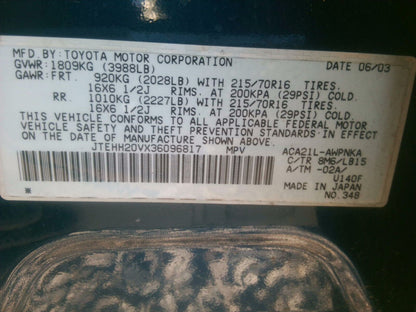 Transfer Case TOYOTA RAV-4 01 02 03 04 05