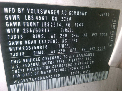 Headlamp Assembly VW TIGUAN Left 09 10 11