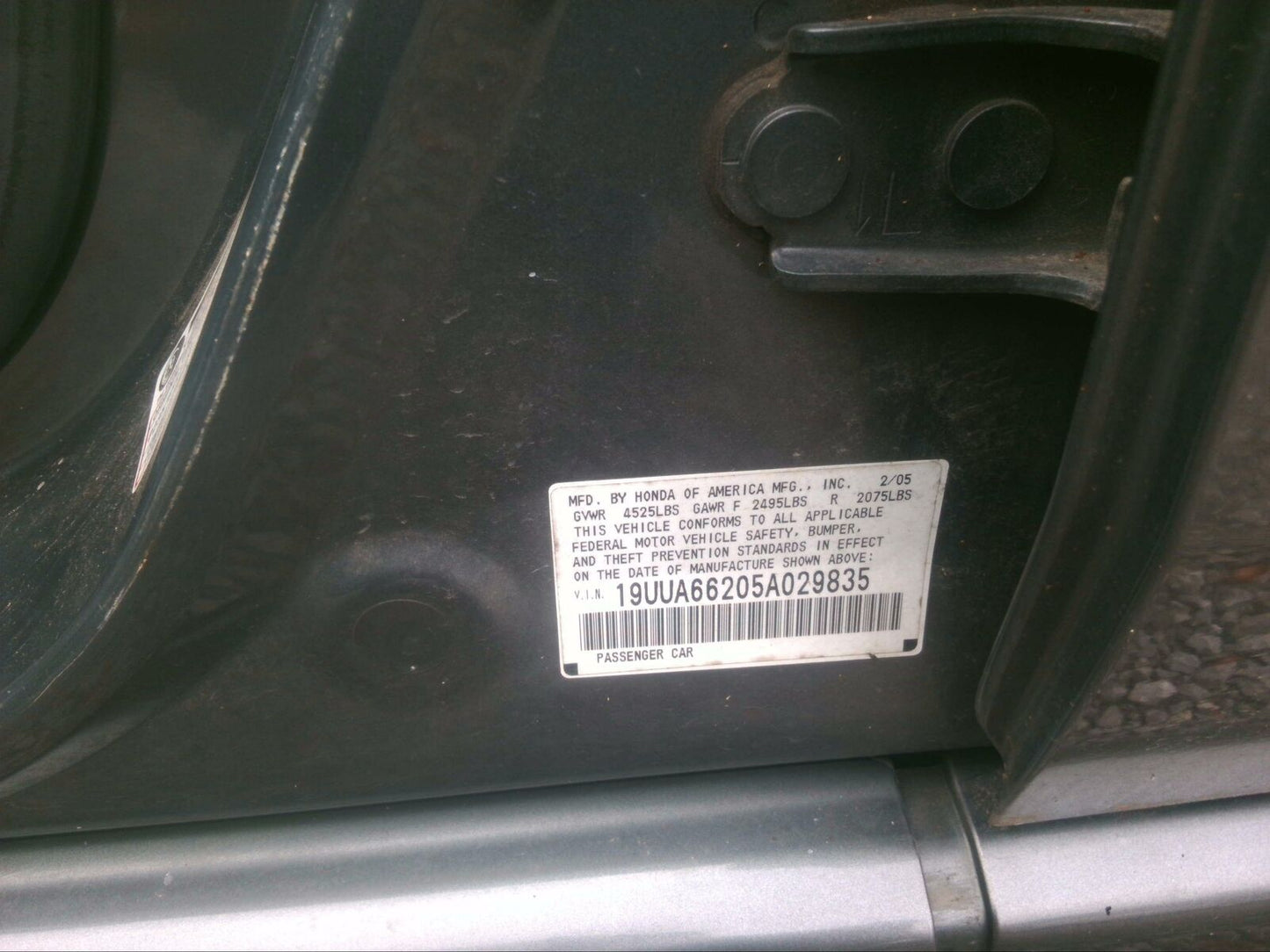 Sun Visor ACURA TL Left 04 05 06 07 08