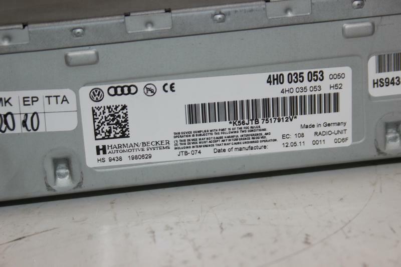 Audio & Visual Equip.(radio) AUDI A8 11 12 13 14 15 16 17 18